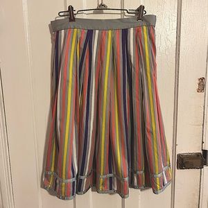 High waisted flared striped skirt